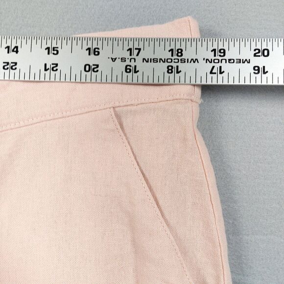 Denim & Co Naturals Pants Womens Sz LP Crop Linen Blend Wide Leg Petites Beach - Picture 5 of 12